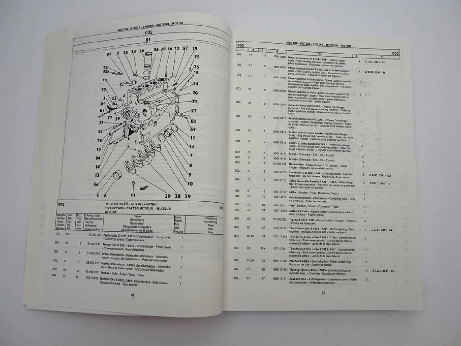 Zetor Z 3321 - 7321 3341 - 7341 Super Turbo Ersatzteilliste Parts List 5/2003