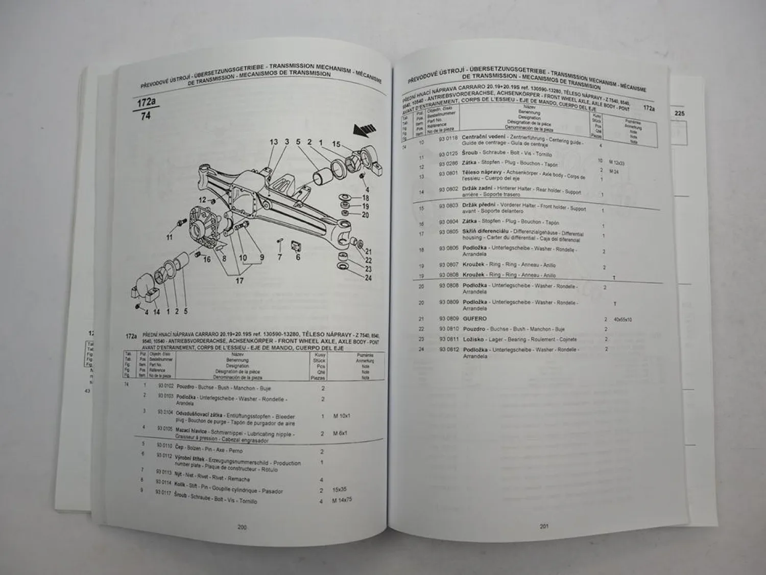 Zetor Z 7520 7540 8520 8540 9520 9540 10540 Turbo Traktor Ersatzteilliste 1999