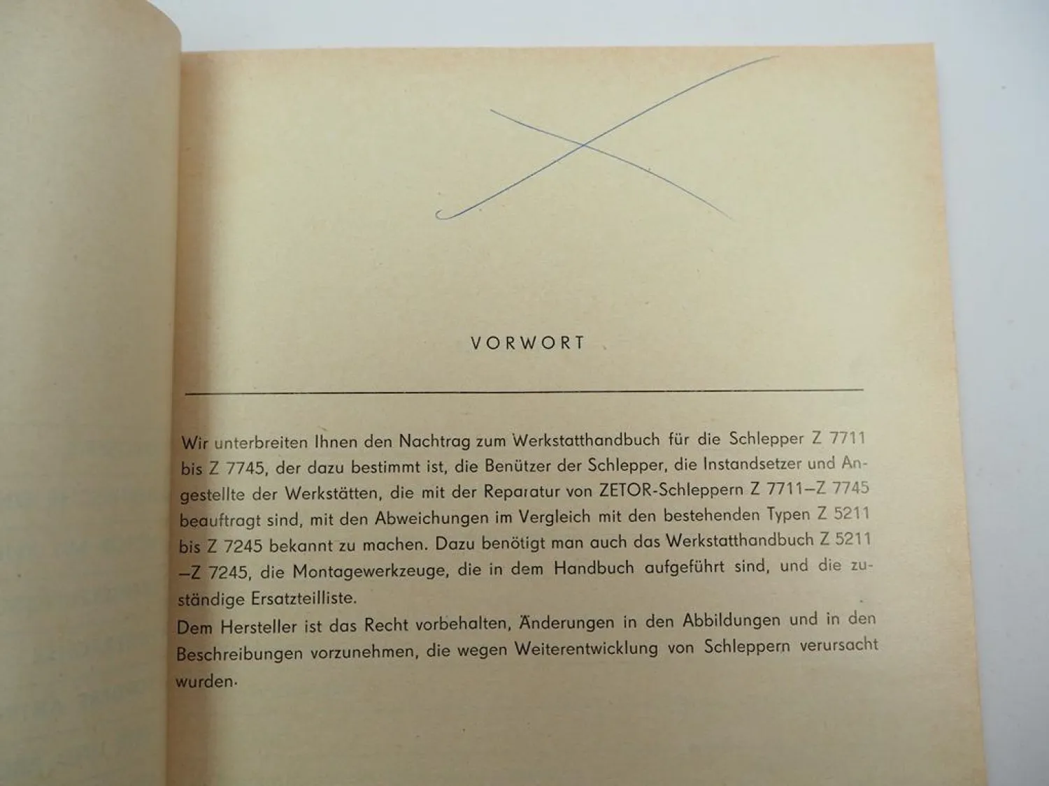 Zetor Z 7711 7745 Traktor Werkstatthandbuch Reparaturhandbuch Nachtrag 1986