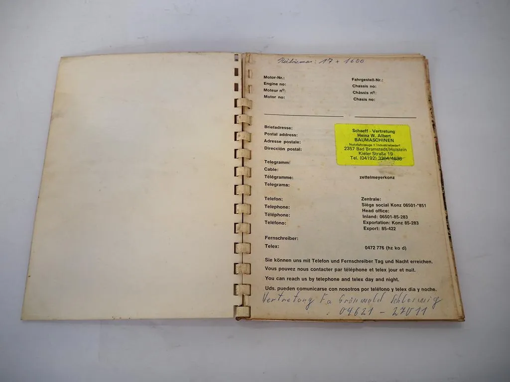 Zettelmeyer Europ L500 Lader Betriebsanleitung Bedienungsanleitung