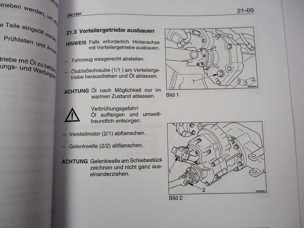 Zettelmeyer ZL 302 Reparaturhilfe Gr. 21 Verteilergetriebe Werkstatthandbuch