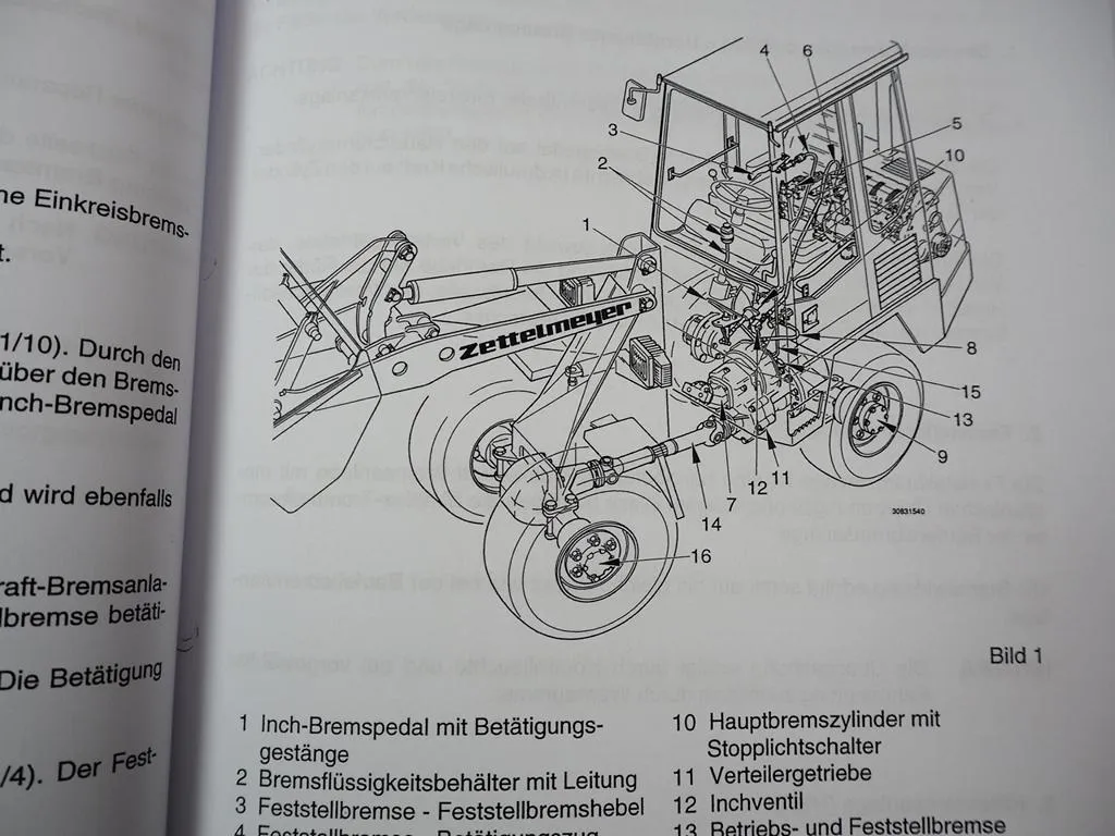 Zettelmeyer ZL 302 Reparaturhilfe Gr. 30 Bremsanlage Bremsen Werkstatthandbuch