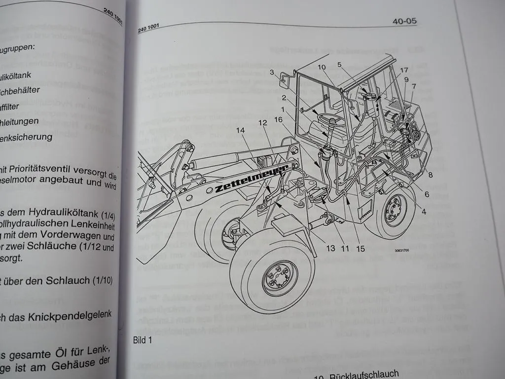Zettelmeyer ZL 302 Reparaturhilfe Gr. 40 Lenkanlage Lenkung Werkstatthandbuch