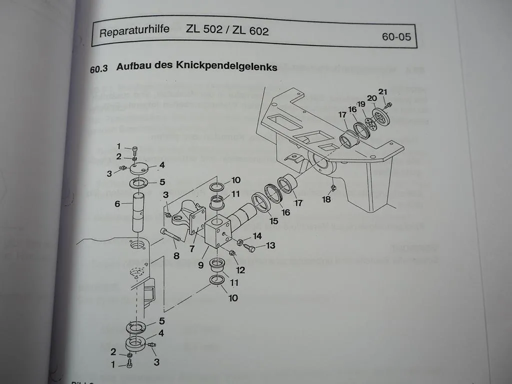 Zettelmeyer ZL 502 602 S/Si B/C Reparaturhilfe Aufbau Knickgelenk Werkstatthandbuch