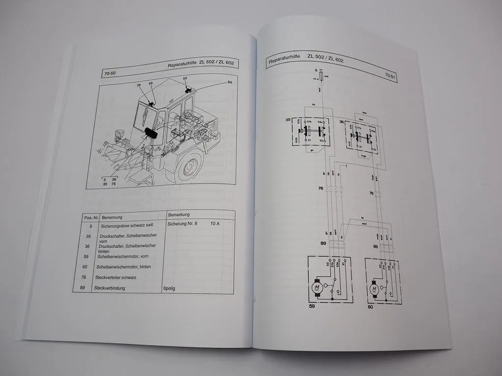 Zettelmeyer ZL 502 602 S/Si B/C Reparaturhilfe Elektrische Anlage Werkstatthandbuch