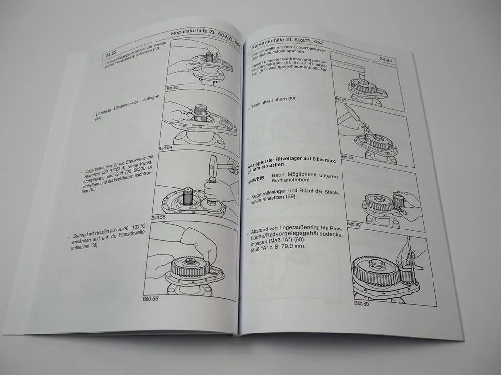 Zettelmeyer ZL 502 602 S/Si B/C Reparaturhilfe Getriebe Achsen Werkstatthandbuch