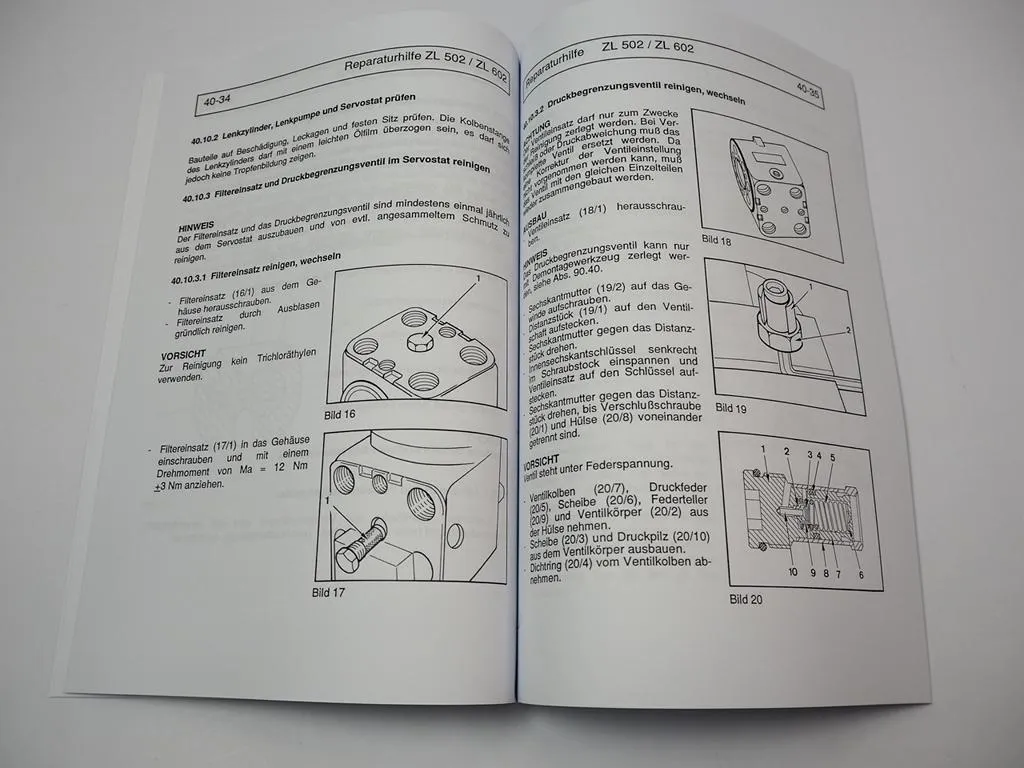 Zettelmeyer ZL 502 602 S/Si B/C Reparaturhilfe Lenkanlage Werkstatthandbuch