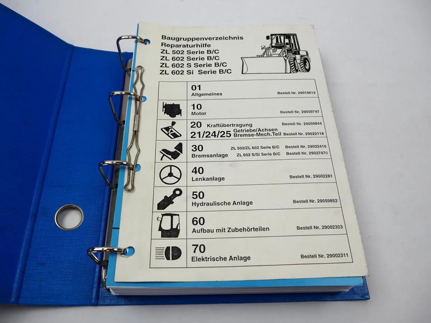 Zettelmeyer ZL 502 602 S/Si Serie B/C Reparaturhilfe Radlader Werkstatthandbuch