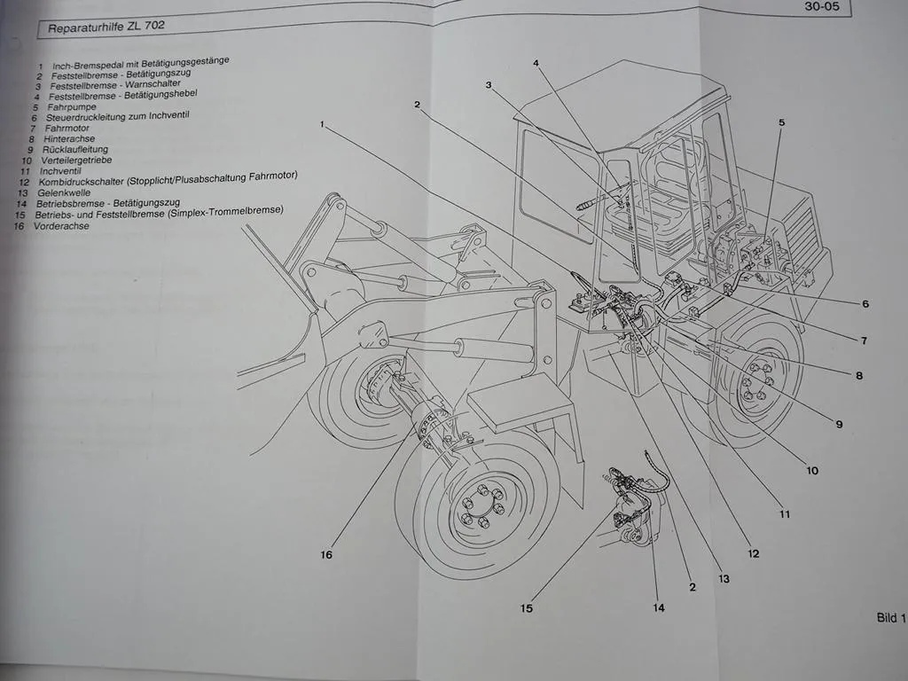 Zettelmeyer ZL 702 Reparaturhilfe Gr. 30 Bremsanlage Bremsen Werkstatthandbuch