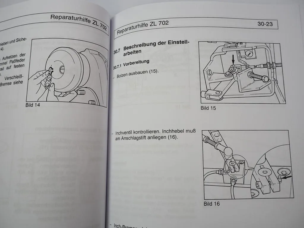 Zettelmeyer ZL 702 Reparaturhilfe Gr. 30 Bremsanlage Bremsen Werkstatthandbuch