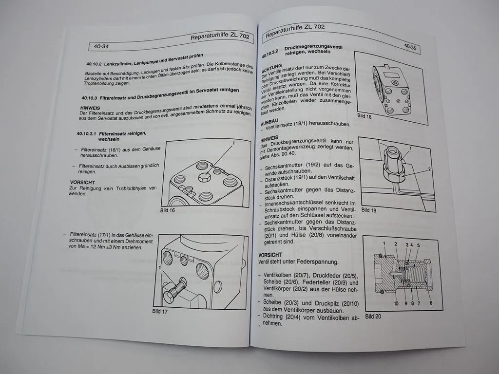 Zettelmeyer ZL 702 Reparaturhilfe Gr. 40 Lenkanlage Lenkung Werkstatthandbuch