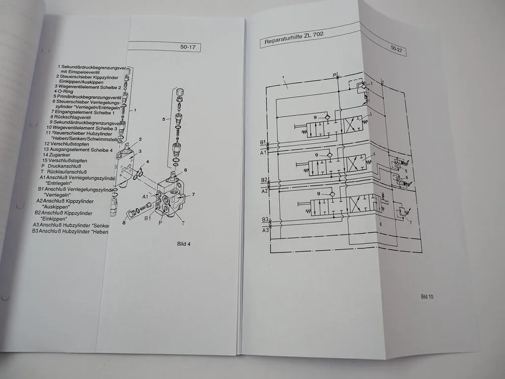 Zettelmeyer ZL 702 Reparaturhilfe Gr. 50 Hydraulische Anlage Hydraulik Werkstatthandbuch