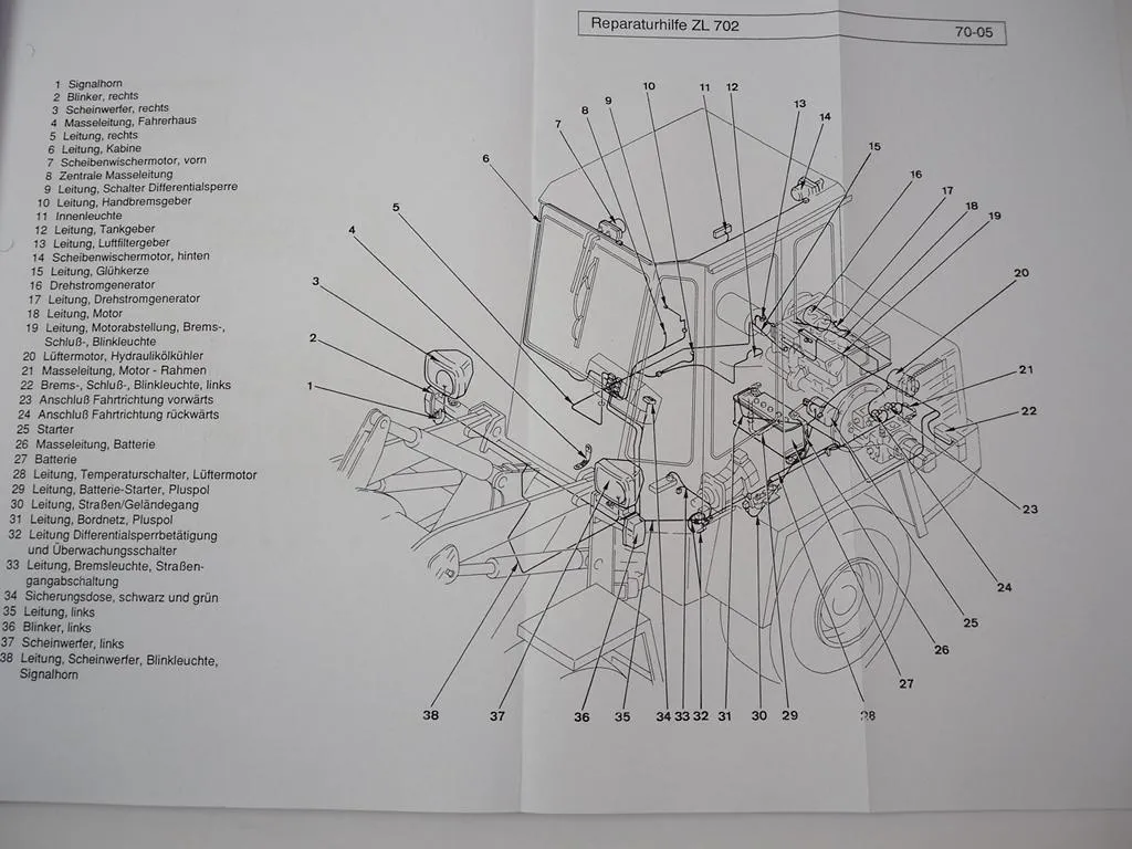 Zettelmeyer ZL 702 Reparaturhilfe Gr. 70 Elektrische Anlage Schaltpläne Werkstatthandbuch