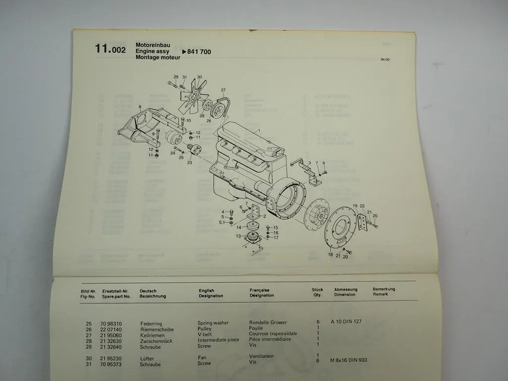 Zettelmeyer ZL1700 Radlader Ersatzteilliste Ersatzteilkatalog Parts List 1985