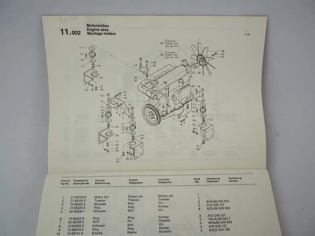Zettelmeyer ZL2001 Ersatzteilkatalog Ersatzteilliste Pieces Rechange Parts List