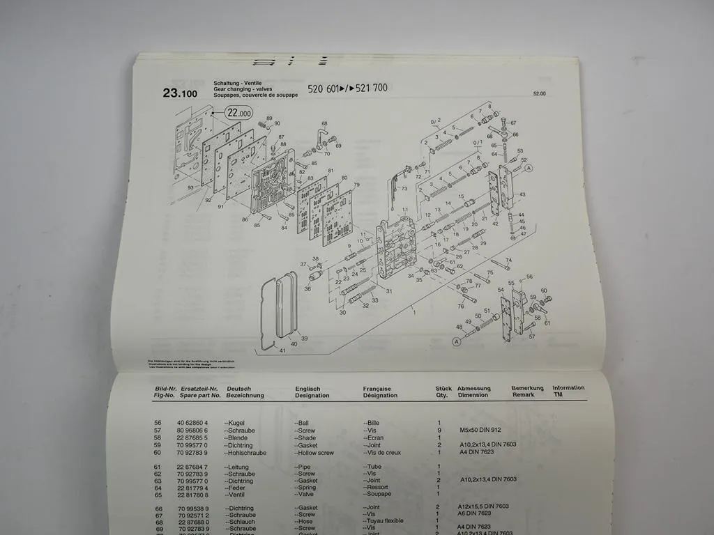 Zettelmeyer ZL2002 Radlader Ersatzteilliste Spare Parts List 1995