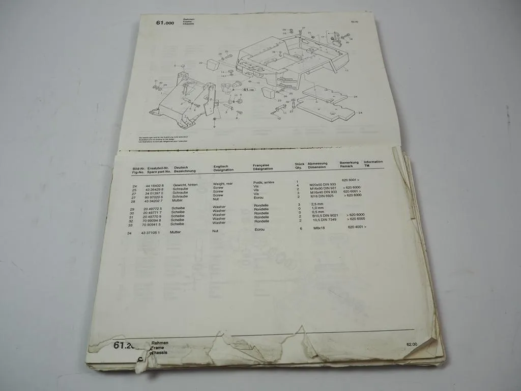 Zettelmeyer ZL602 Radlader Ersatzteilliste Spare Parts List 1993