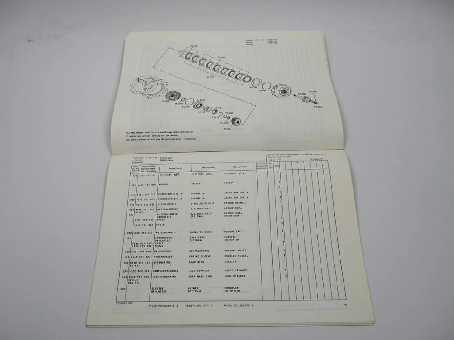 ZF 2AVG 100 Achsverteilergetriebe Ersatzteilliste Liebherr Parts List 02/1990