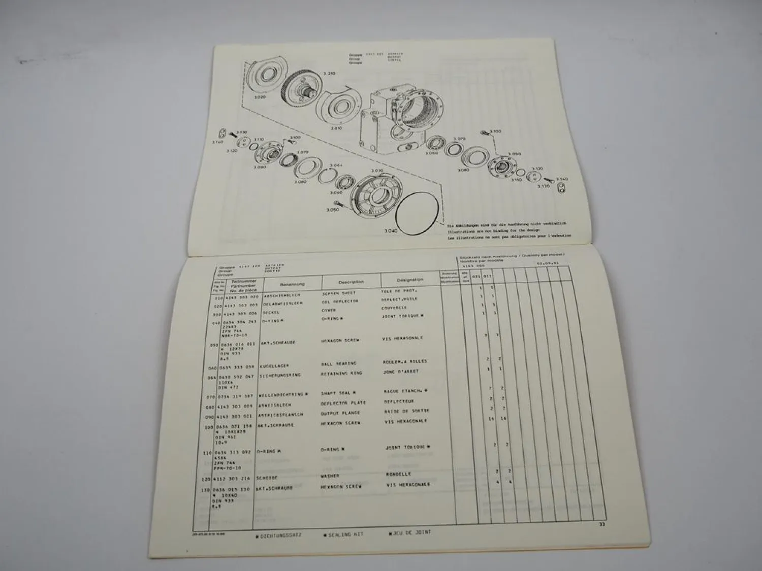 ZF 2HL 100 Achsverteilergetriebe Ersatzteilliste Liebherr Parts List 09/1991