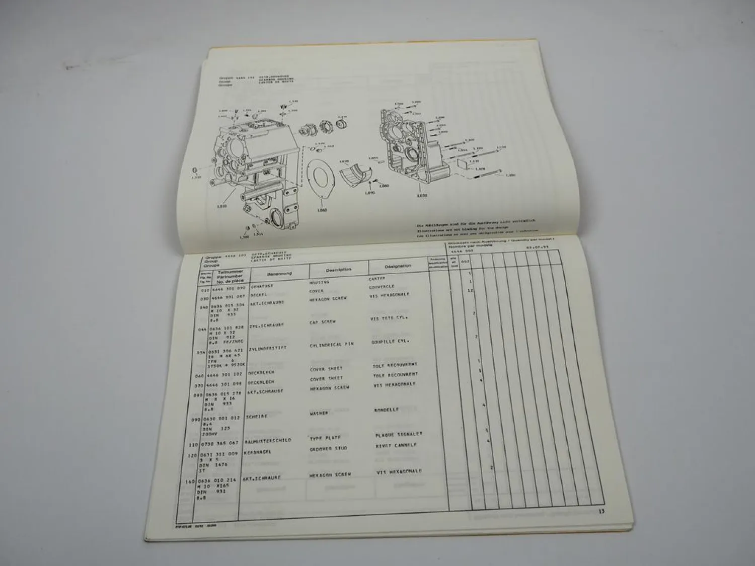 ZF 2WG-250 Hydromedia Getriebe Ersatzteilliste Kaelble Parts List 07/1993