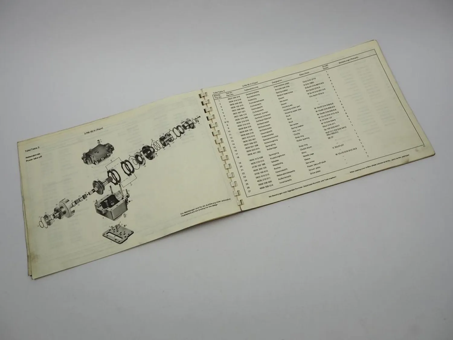 ZF 3 PW 45 H Hydromedia Wendegetriebe Ersatzteilliste Faun Parts List 04/1977
