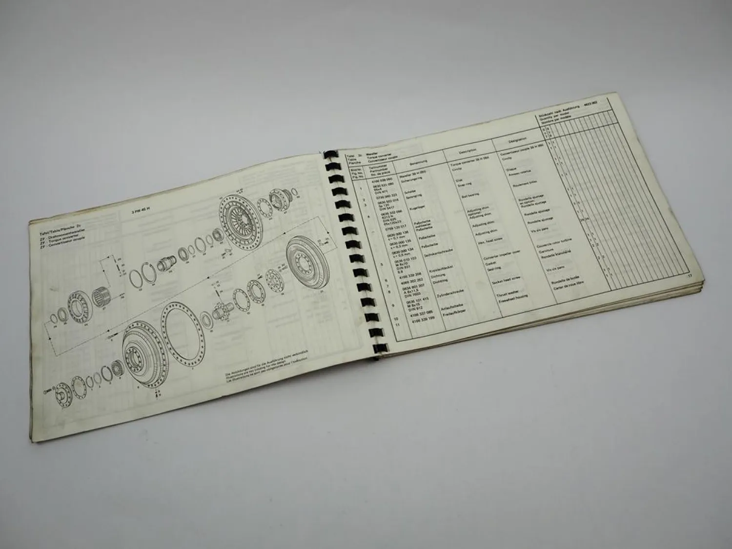 ZF 3 PW 45 H Hydromedia Wendegetriebe Ersatzteilliste Peiner Faun Parts List 81