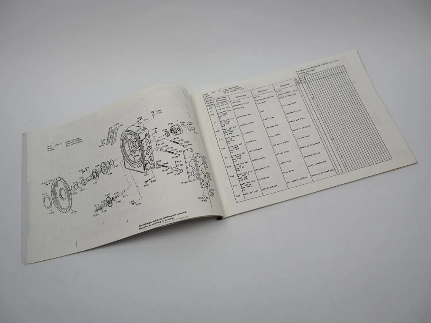 ZF 3 PW 45 H Hydromedia Wendegetriebe Ersatzteilliste Peiner Parts List
