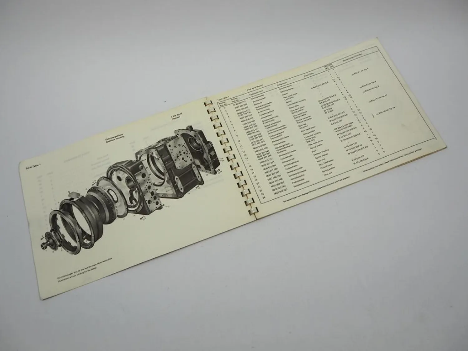 ZF 3 PW 45 H Hydromedia Wendegetriebe Ersatzteilliste Peiner Parts List 1977