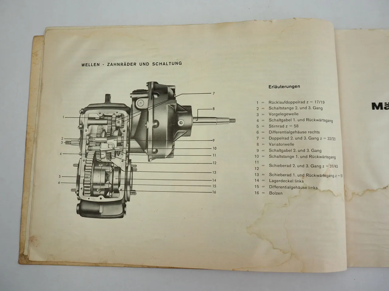 ZF 3MD-16 Mähdrescher Getriebe Ködel Böhm Bedienungsanleitung Ersatzteilliste