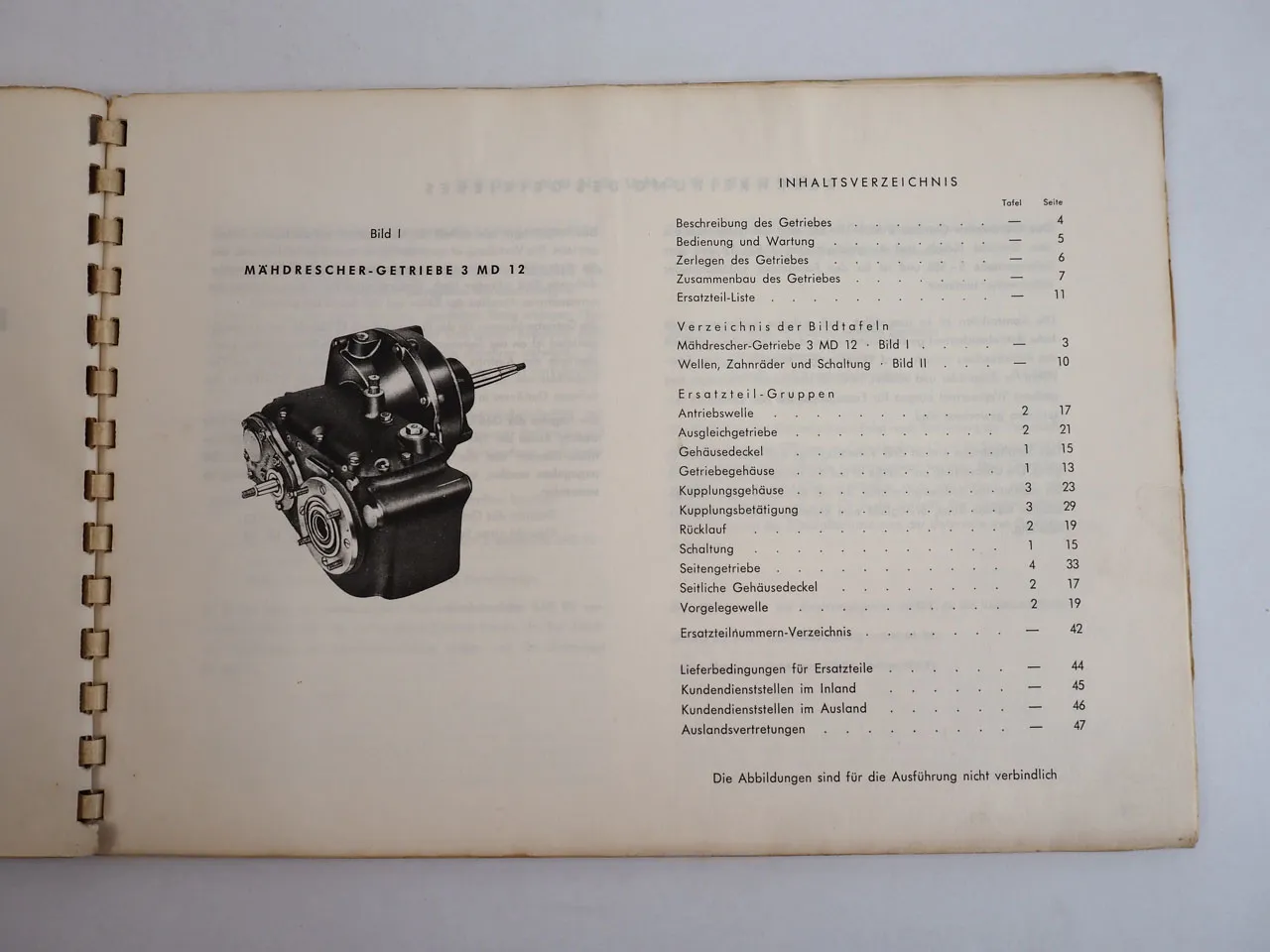 ZF 3MDS12-550 Mähdrescher Getriebe Ködel Böhm Betriebsanleitung Ersatzteilliste