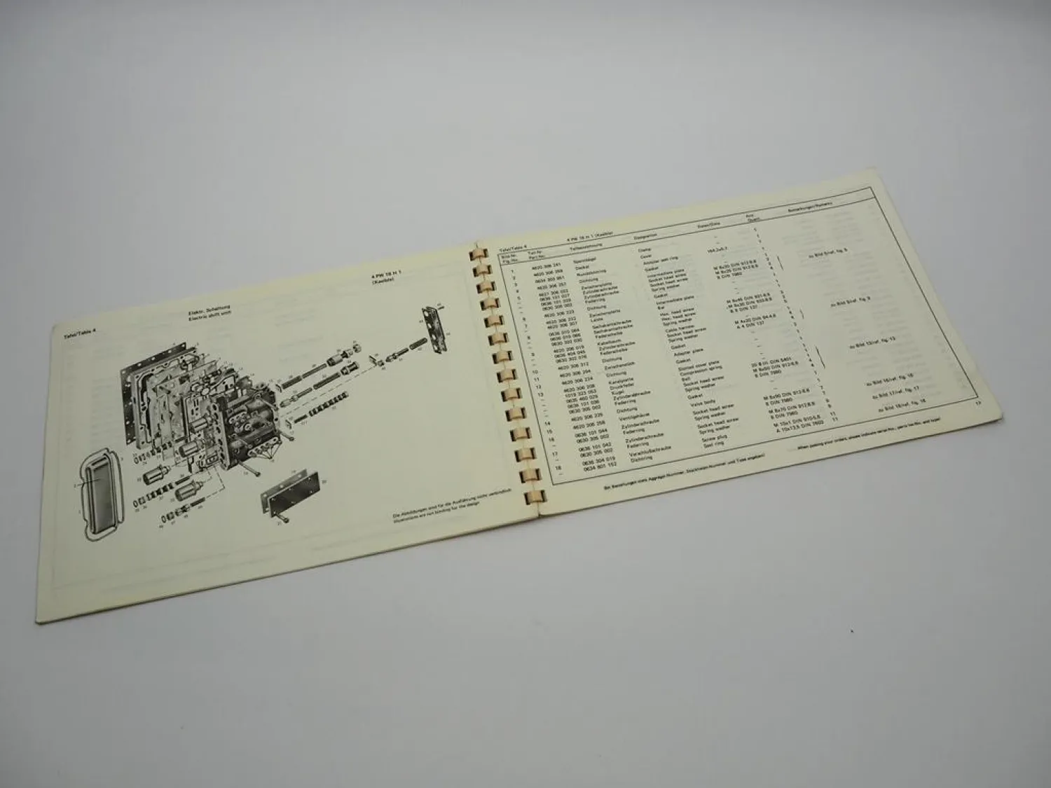 ZF 4 PW 18 H 1 Hydromedia Wendegetriebe Ersatzteilliste Kaelble Parts List 8/76