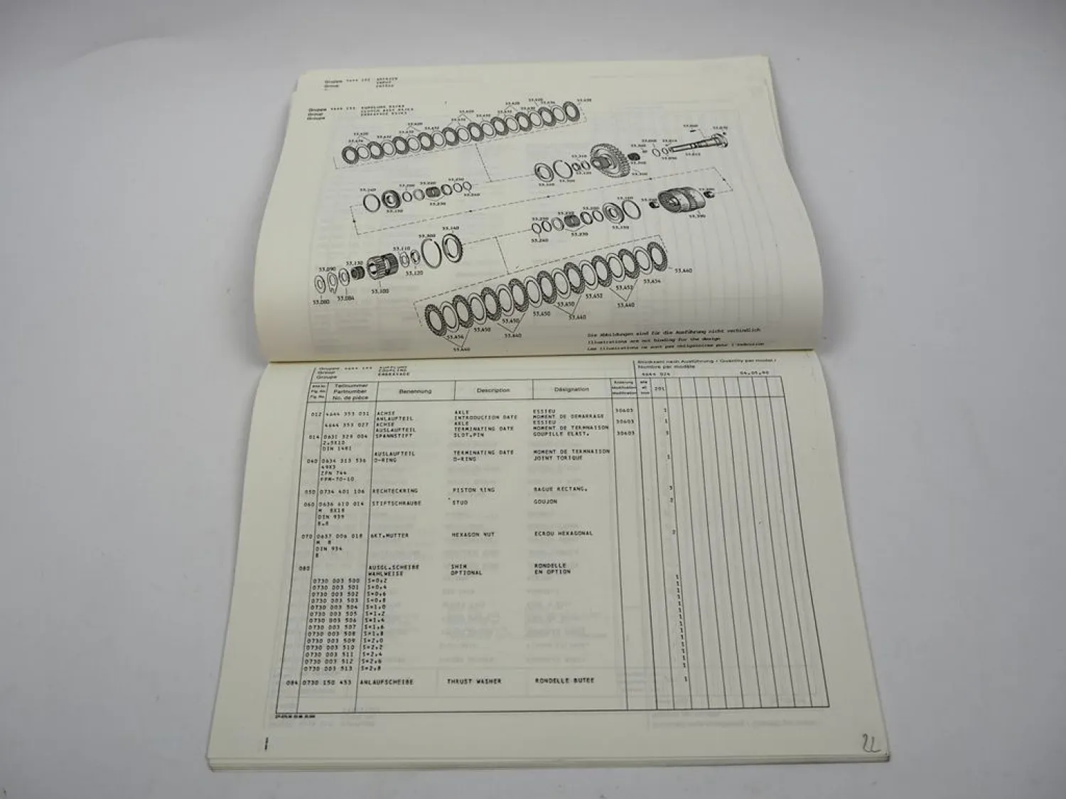 ZF 4 WG-200 Hydromedia Getriebe Ersatzteilliste Kaelble Parts List 05/1990