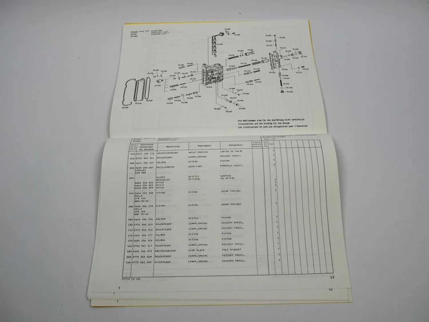 ZF 4 WG-200 Hydromedia Getriebe Ersatzteilliste Zettelmeyer Case Kaeble 11/1991