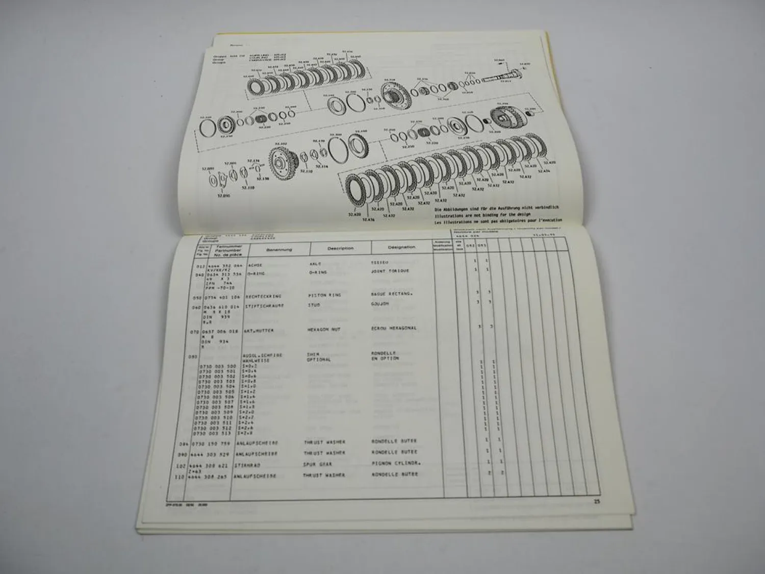 ZF 4 WG-200 Hydromedia Getriebe Ersatzteilliste Zettelmeyer Parts List 03/1993