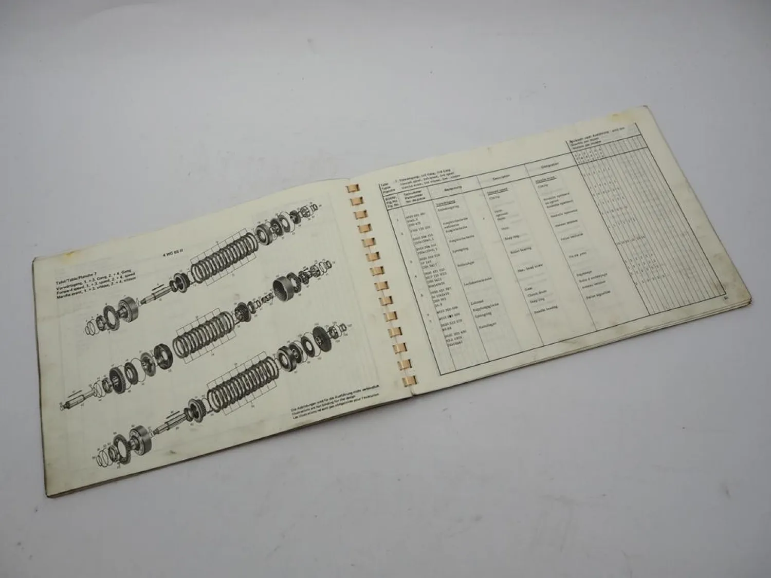 ZF 4 WG 65 II Getriebe Ersatzteilliste Kaelble Schopf Menck Hambrock 02/1981