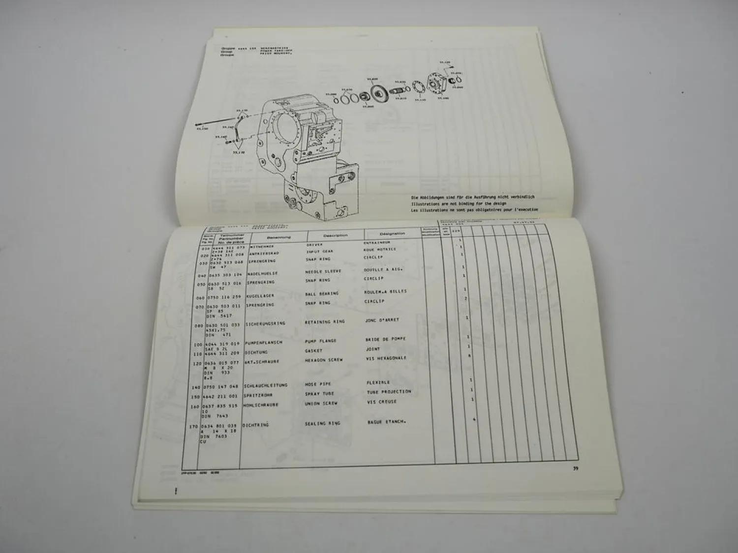 ZF 4WG-180 Hydromedia Getriebe Ersatzteilliste Kaelble-Gmeinder Parts List 07/92