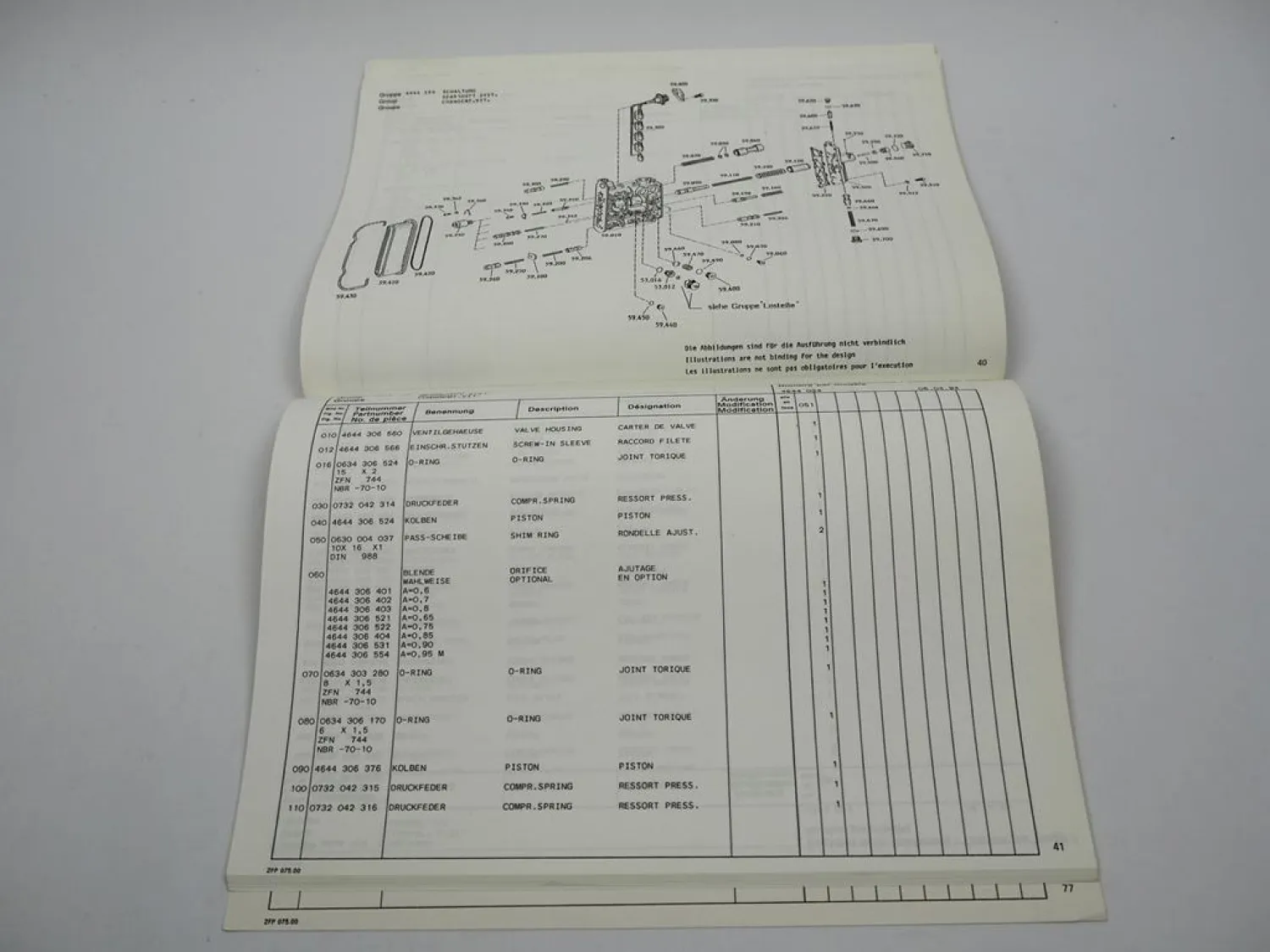 ZF 4WG-200 Hydromedia Getriebe Ersatzteilliste Kaelble-Gmeinder Parts List 07/94