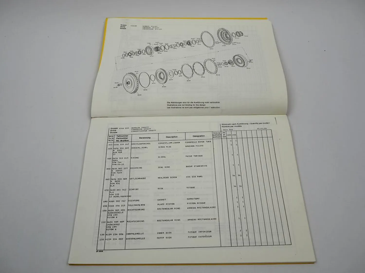 ZF 4WG-65 II Hydromedia Getriebe Ersatzteilliste Plasser & Theurer Parts List 84