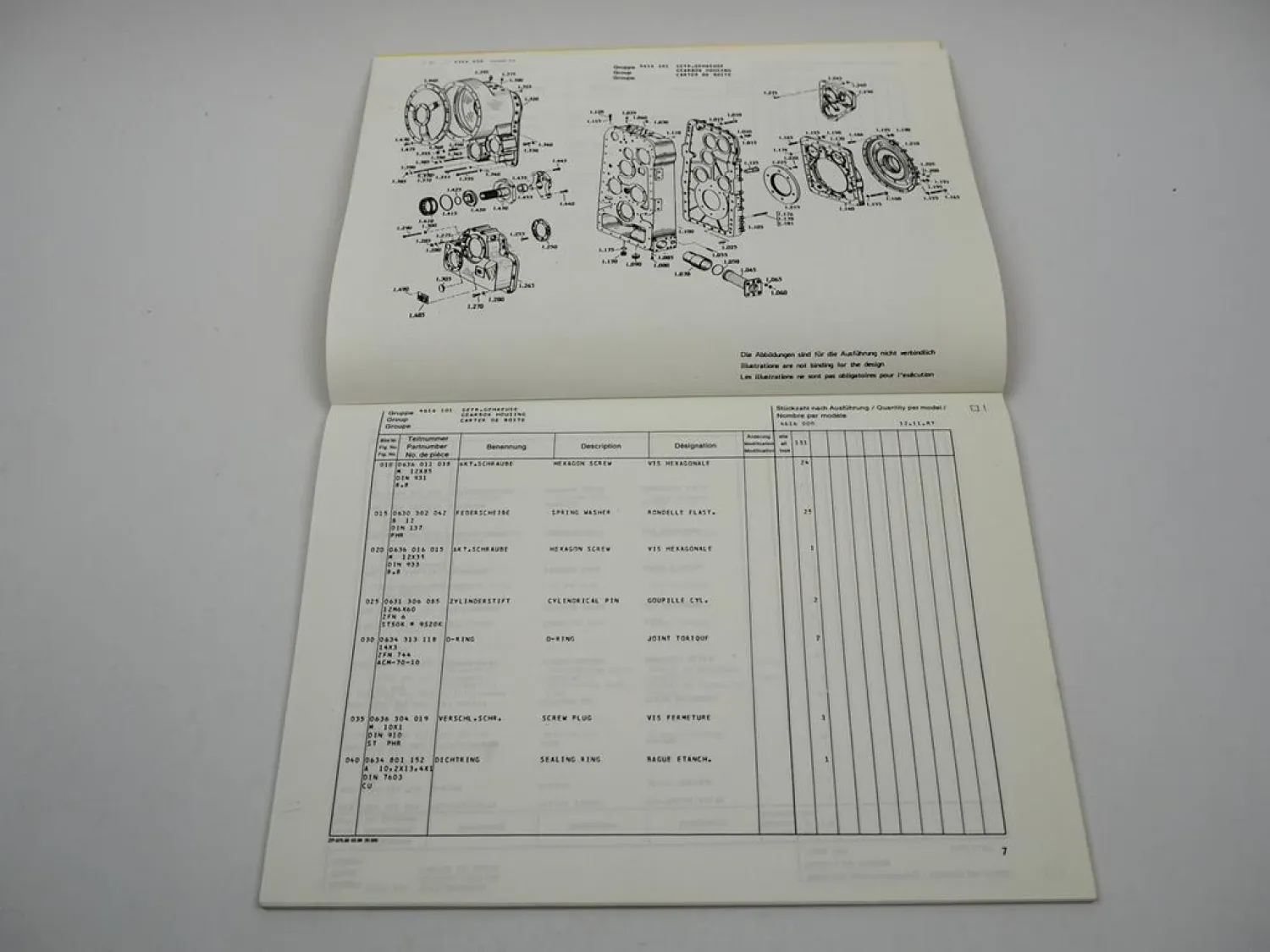 ZF 4WG-65 II Hydromedia Getriebe Ersatzteilliste Plasser & Theurer Parts List 87