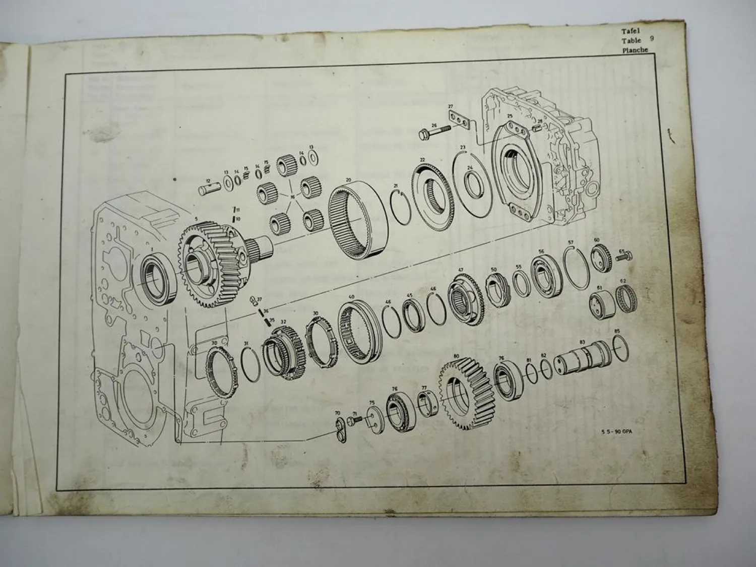 ZF 5 S-90 GPA Synchroma Getriebe Ersatzteilliste Daimler-Benz Parts List 01/1977