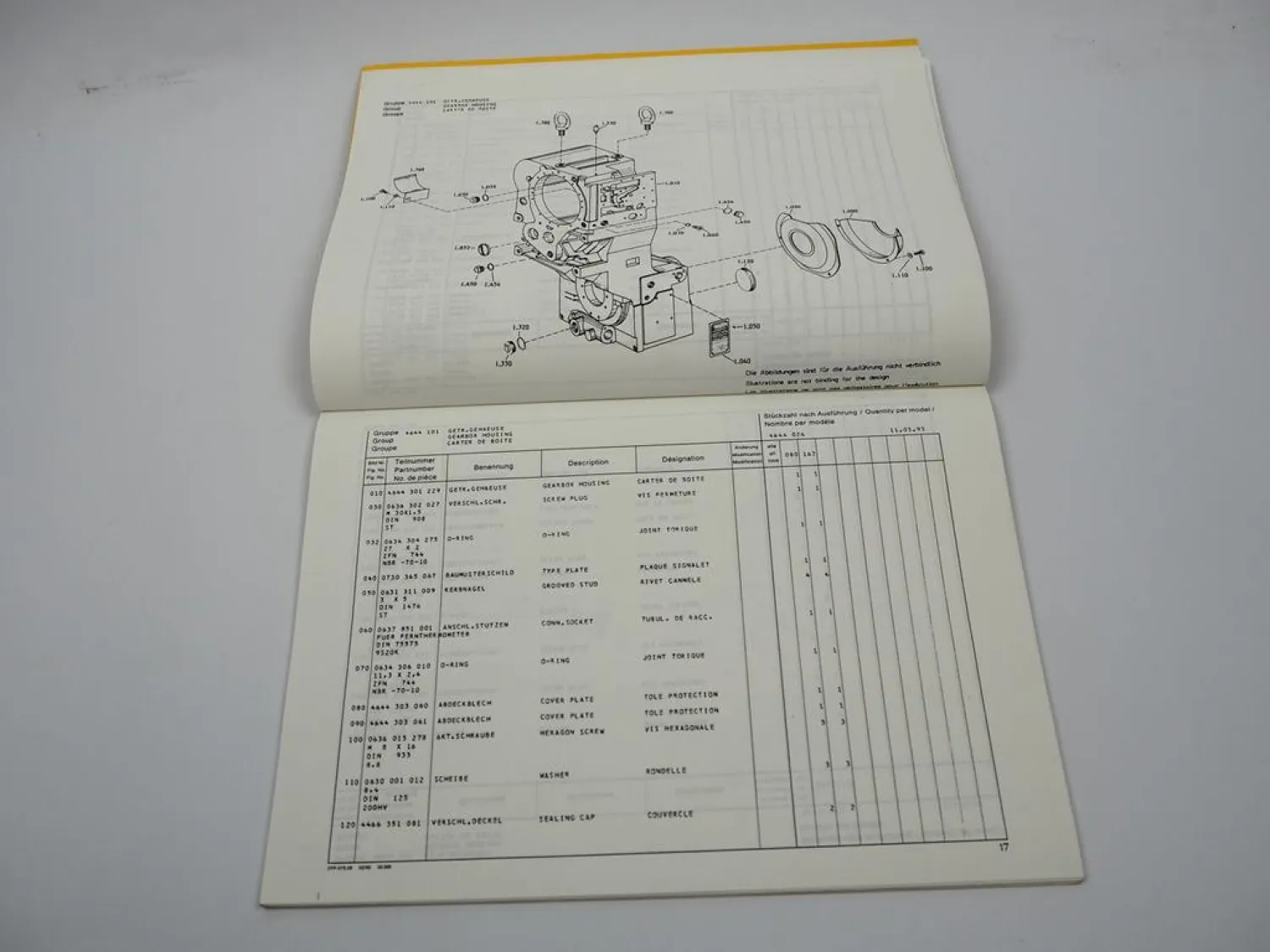 ZF 6 WG-200 Getriebe Ersatzteilliste Potain Poclain Faun O&K Parts List 03/1993