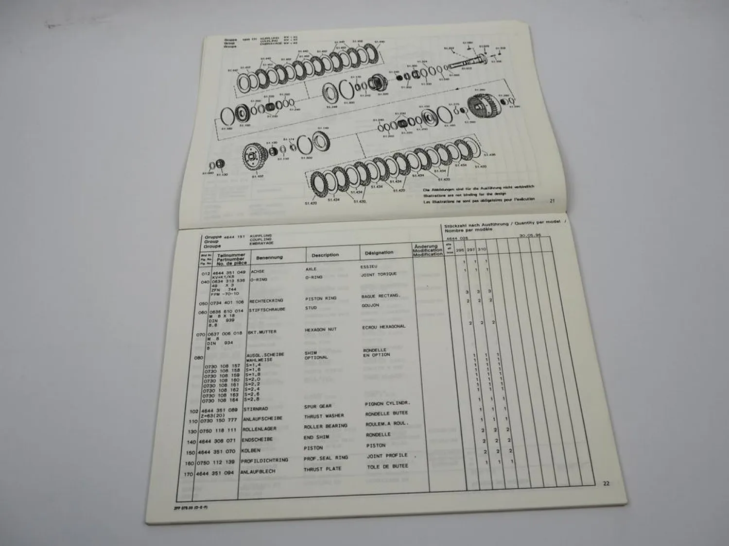ZF 6 WG-200 Getriebe Ersatzteilliste Potain Poclain Faun O&K Parts List 05/1996