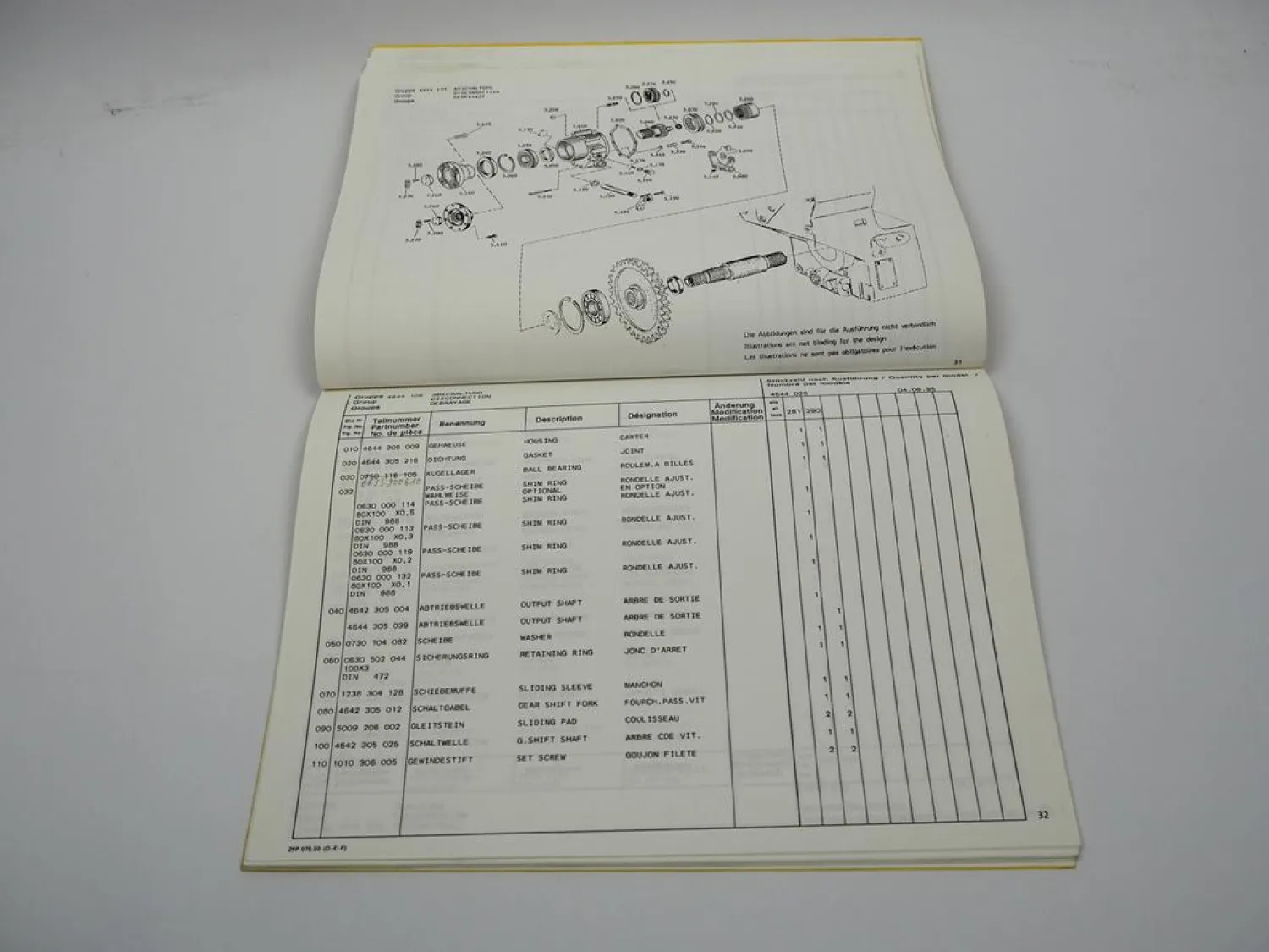 ZF 6 WG-200 Getriebe Ersatzteilliste Potain Poclain Faun O&K Parts List 09/1995