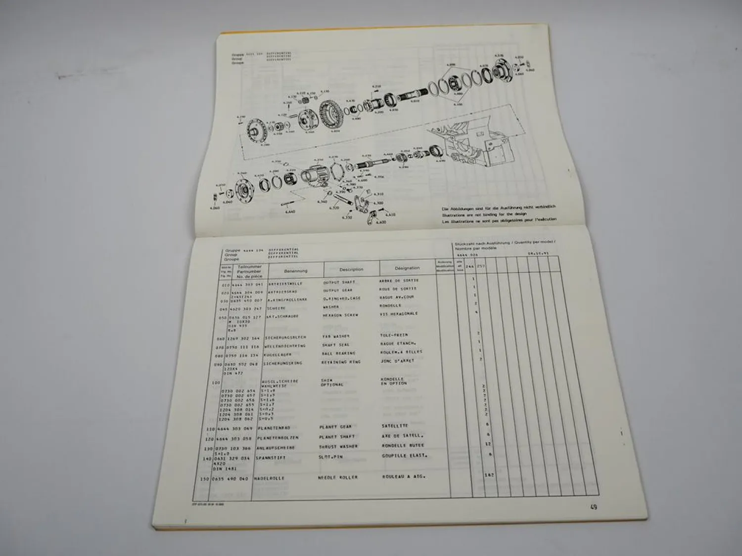 ZF 6 WG-200 Getriebe Ersatzteilliste Potain Poclain Faun O&K Parts List 10/1991