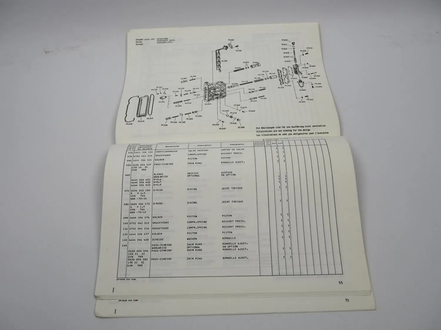 ZF 6 WG-200 Getriebe Ersatzteilliste Potain Poclain PPM Krane Parts List 4/1992