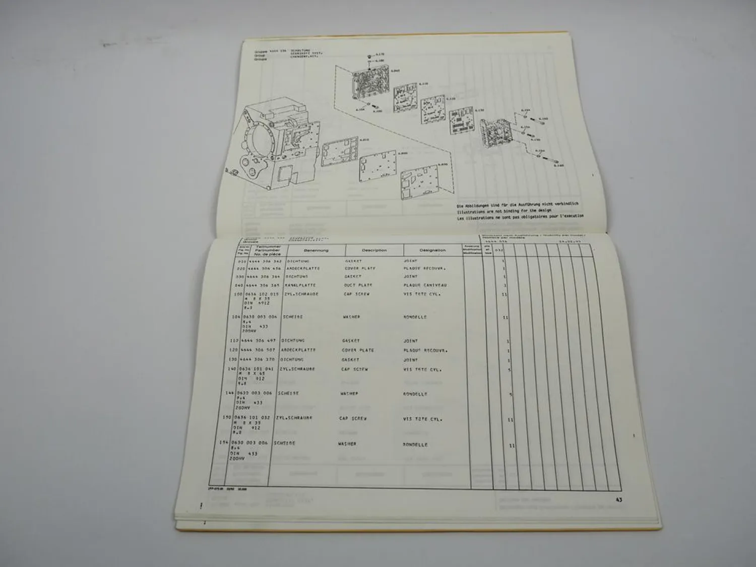 ZF 6 WG-201 Hydromediagetriebe Ersatzteilliste Mannesmann-Demag Parts List 2/93