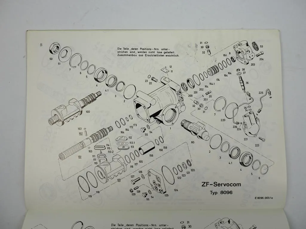 ZF 8090 8095 8096 8097 8098 Servocom Reparaturanleitung Ersatzteilliste 1990