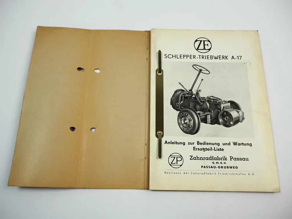 ZF A-17 Triebwerk Bedienung Betriebsanleitung & Ersatzteilliste