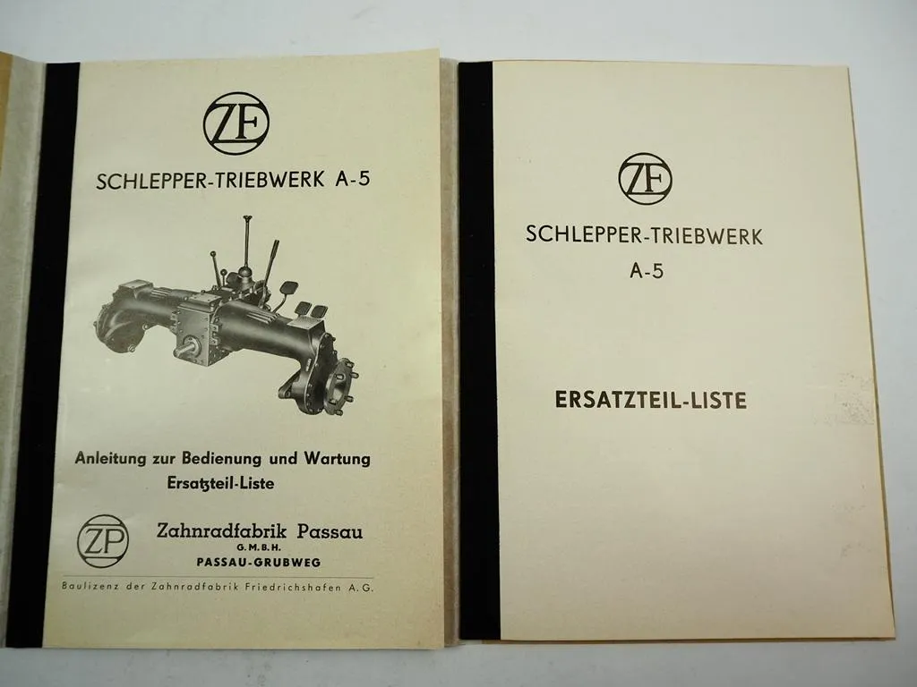 ZF A-5 Triebwerk Bedienung Betriebsanleitung Ersatzteilliste