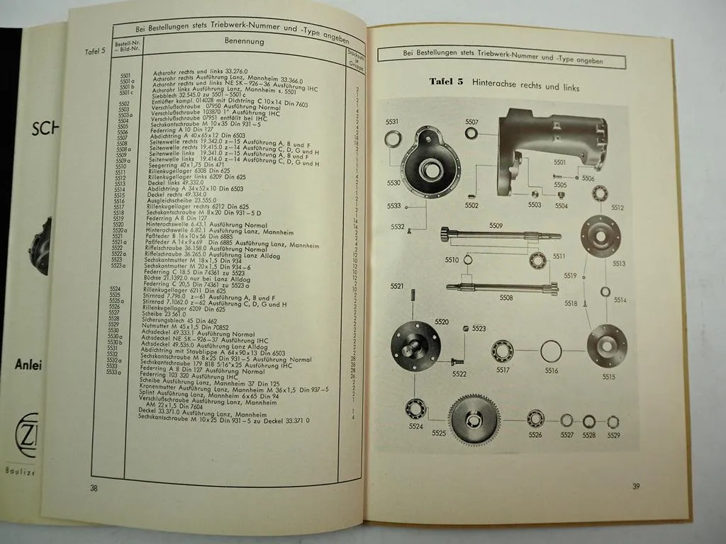 ZF A-5 Triebwerk Bedienung Betriebsanleitung Ersatzteilliste
